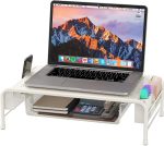 SimpleHouseware Metal Desk Monitor Stand Riser with Organizer Drawer - Image 4